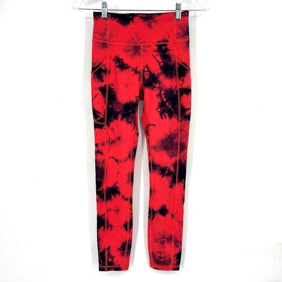 Lululemon Invigorate HR Tight 25" Tie Dye Carnation Red Black Size 4 - Picture 1 of 8